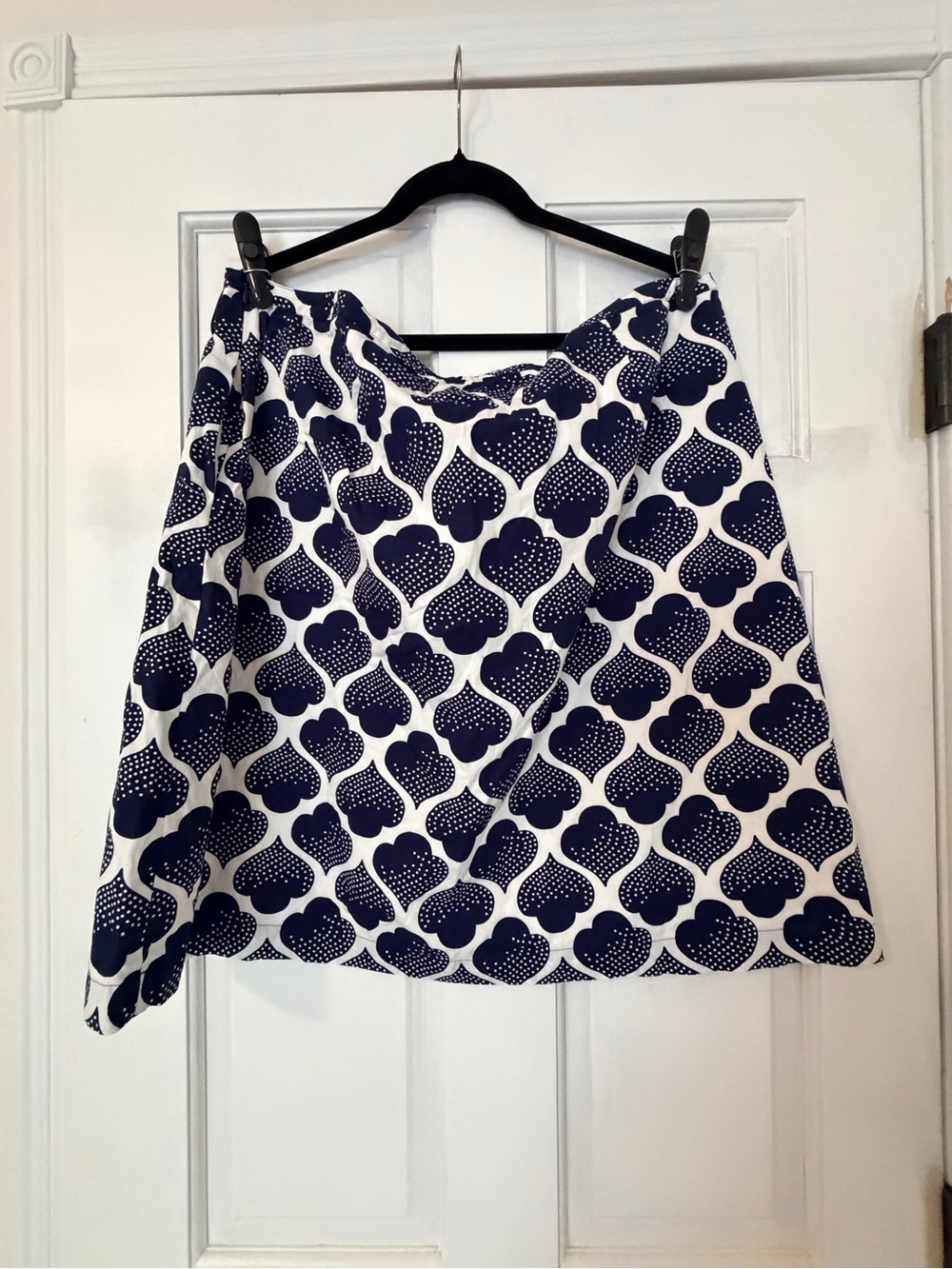 Boden Navy and White Graphic A-Line Skirt - Picture 2 of 3